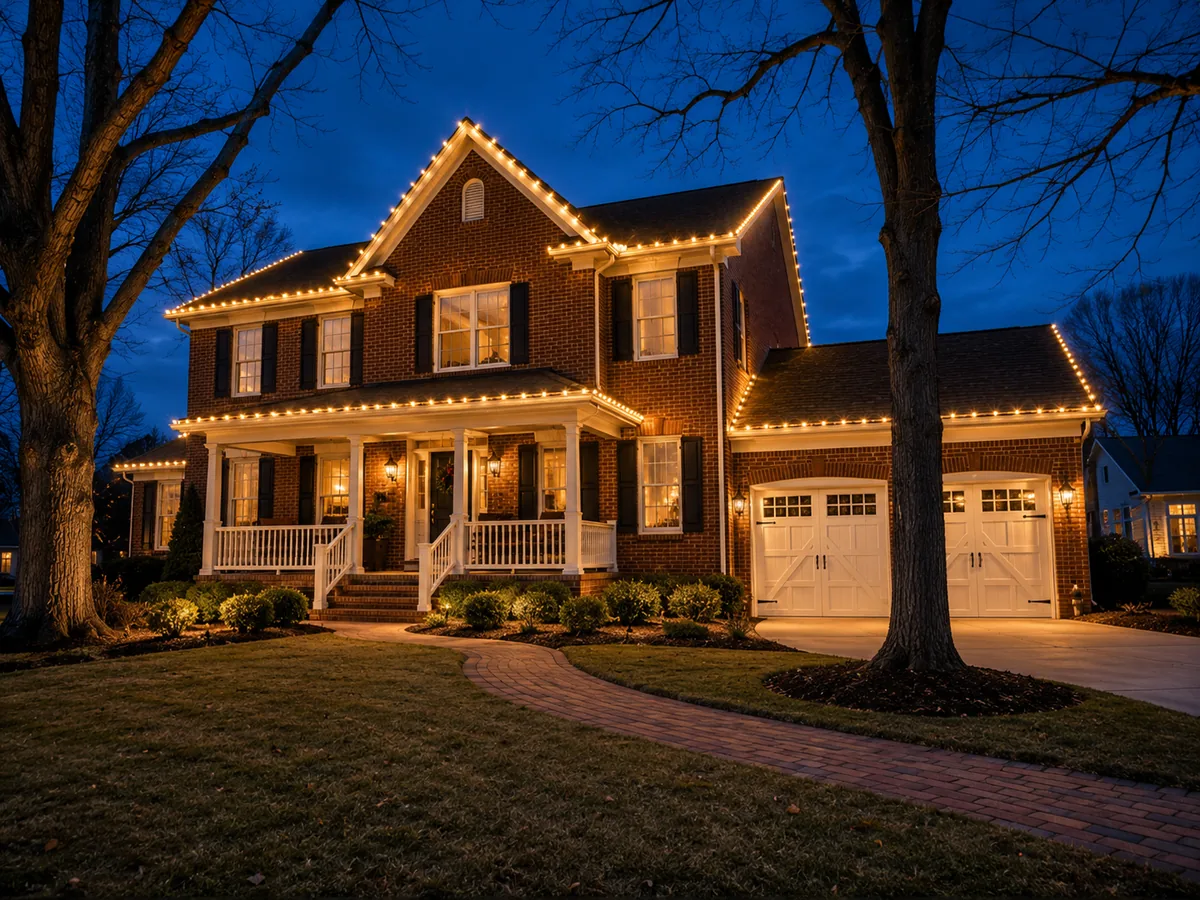 Roofline holiday lighting